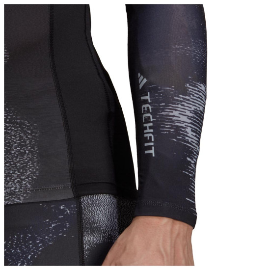 Adidas Ανδρική μακρυμάνικη μπλούζα Techfit Allover print